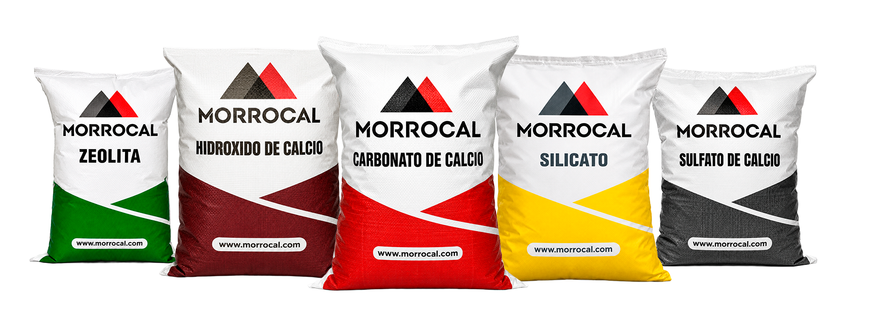 Línea de productos Morrocal: Carbonato de Calcio, Hidróxido de Calcio, Zeolita, Sulfato de Calcio y Silicato